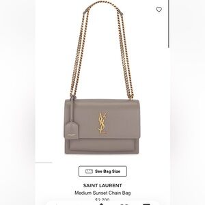 Yves Saint Laurent Sunset Bag in Greyish Brown